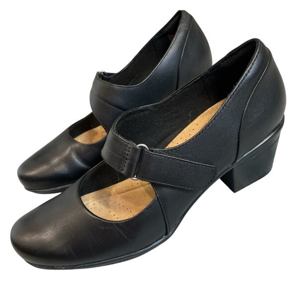 Clarks Collection Emslie Lulin Mary Jane Heels Black, Size 8.5 - Picture 5 of 9